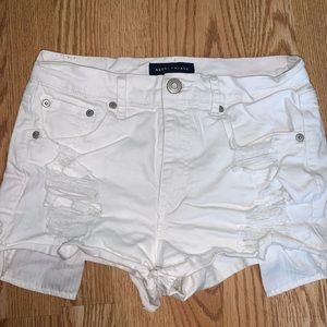 denim white shorts with rips